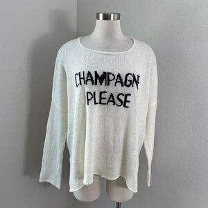 Wooden Ships Womens M/L Champagne Please Lightweight Sweater Mohair Blend‎ Knit